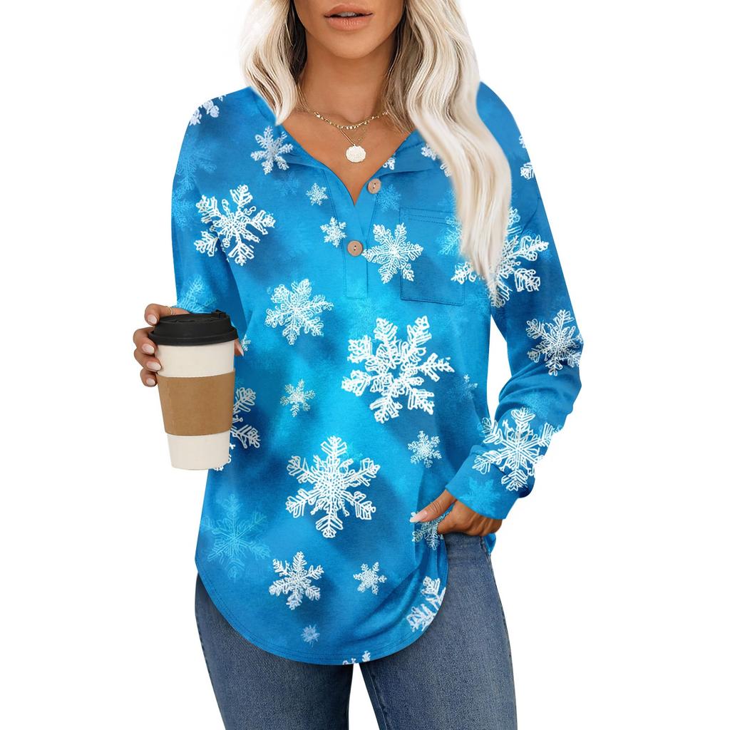 Women's Retro Printed Fashionable Long-sleeved Top