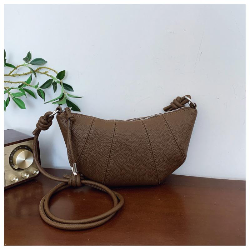 Leather High-end Niche Design Croissant Bag Women's First Layer Cowhide New Fashion Versatile Shoulder Messenger Bag