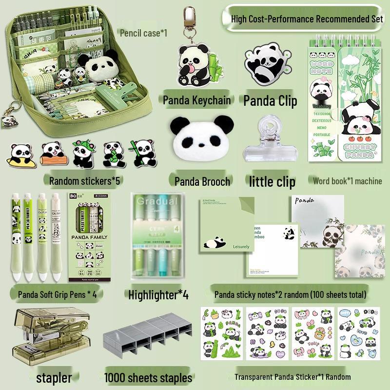 Panda 12-Fächer-Federmäppchen: Super große Schreibtischbox für Jungen & Mädchen - Süß für die Mittelschule
