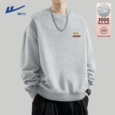 Men's Loose Fit Letter Print Round Neck Sweatshirt