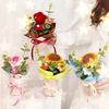 1PC Puff Permanent Rose Valentine's Day Knitted DIY Artificial Flower Gift Handmade Elegant Bouquet Romantic