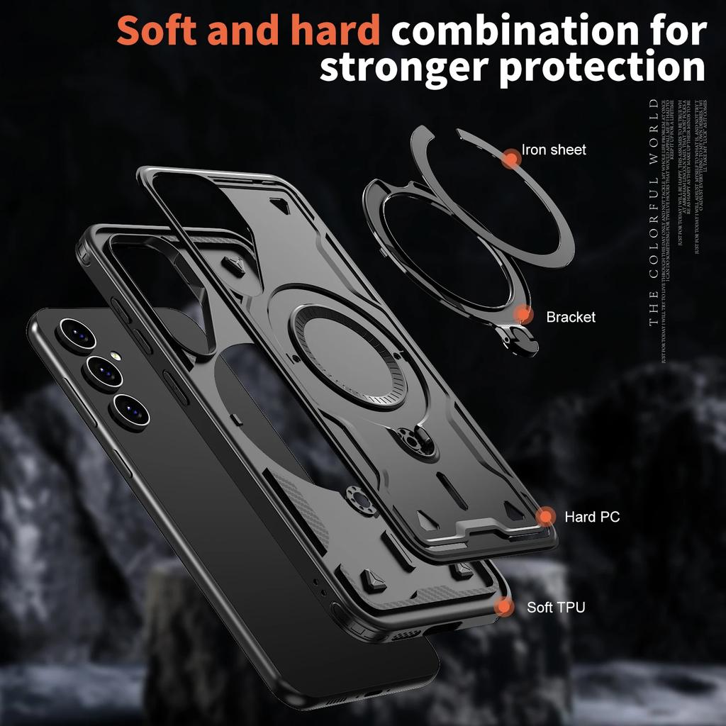 Shockproof Armor Ring Cover Case for Samsung Galaxy S25 FE A17 5G S24 Ultra S22 S23 Plus A16 A15 A55 A35 A56 A36 Xcover 7 Pro