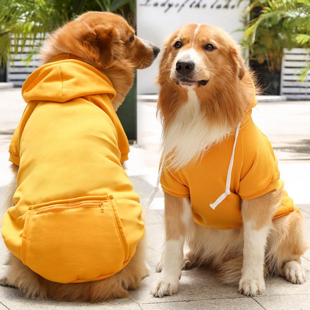 Fashion Dog Clothing Autumn Winter Small Pet Clothes Thickening Warm Solid Color Two-Feet Hooded Wweater Casual Pet Products