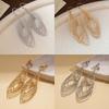 Exaggerated Metal Hollow Earrings Gold Silver Ear Hook Exquisite Long Tassel Dangle Earrings  Gift