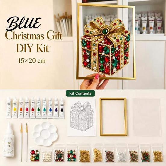 Art Craft Supplies Set DIY Jewelry Faux Pearl Painting Kit with Frame Christmas Projects for Home Leisure Crystal Gem Adults Holiday Tabletop