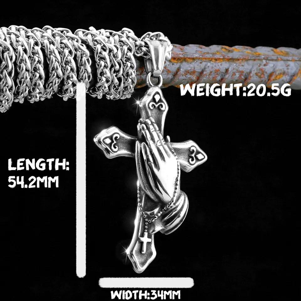 Edelstahl Jesus Kreuz Anhänger Wikinger Halskette Herren Schild Drachentöter Amulett Anhänger Nikolaus Jugend Schmuck