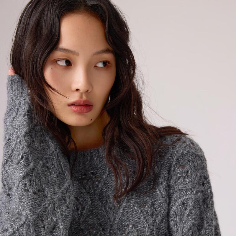 Levi's Women's Diamond Pattern Hollow-Out Knit Sweater