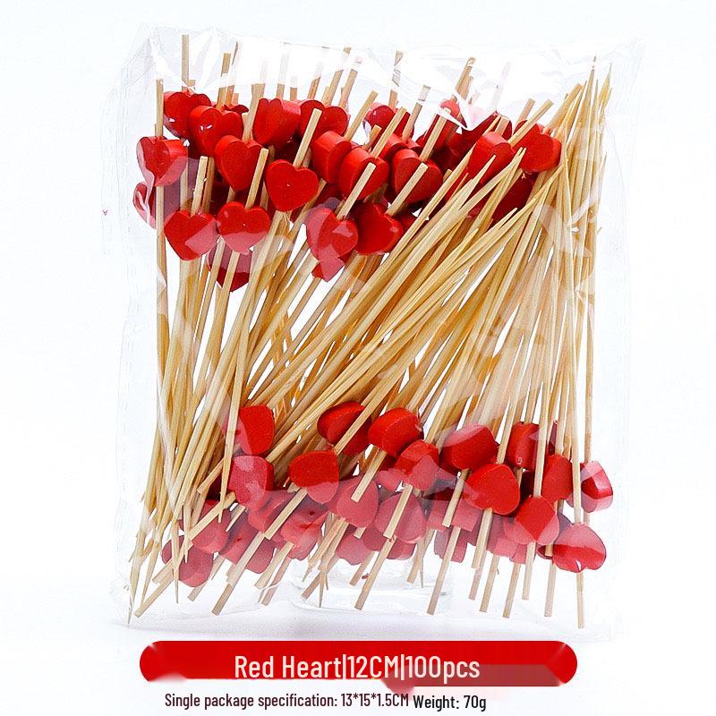 12CM Bamboo Pearl Skewers: Creative Cocktail and Fruit Plate Decor Toothpicks