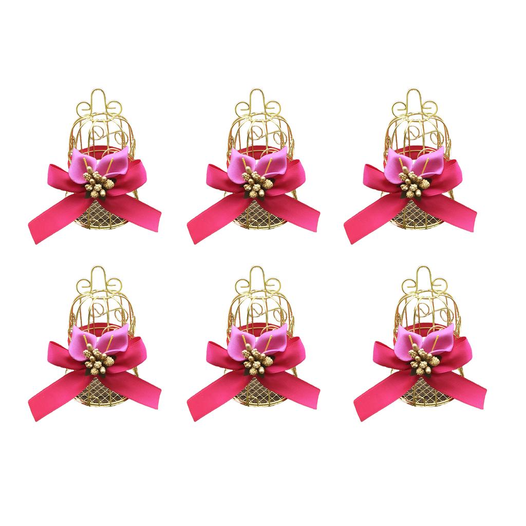 Pack of 6 Hollow Birdcage Iron Candy Box Jewelry Small Item Holder Exquisite Craftsmanship for Storing Small Accessories