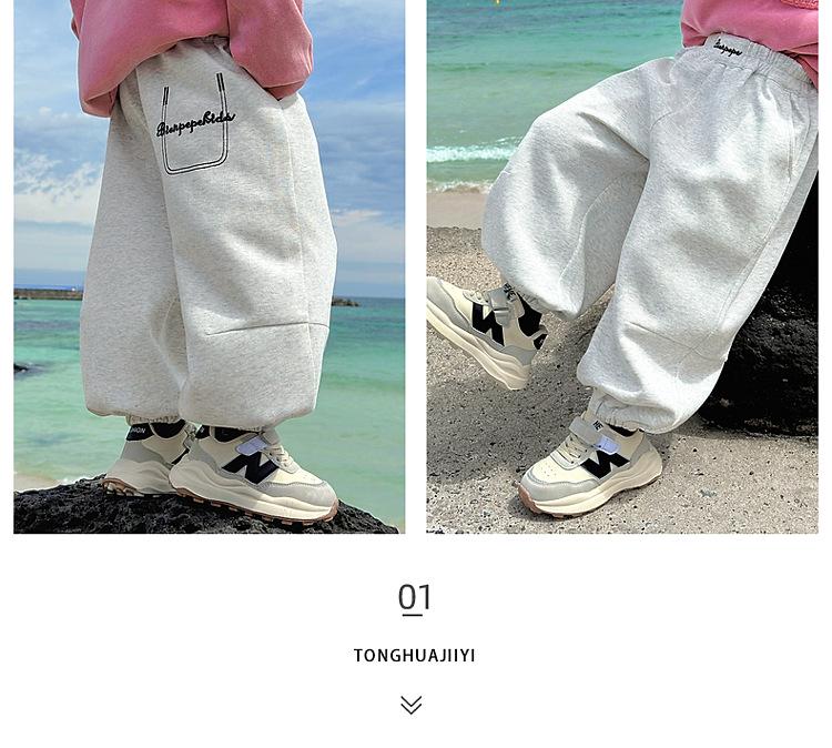 Pantaloni della tuta grigi da ragazzo Fairy Tale - Stile primavera/autunno 2025 per bambini