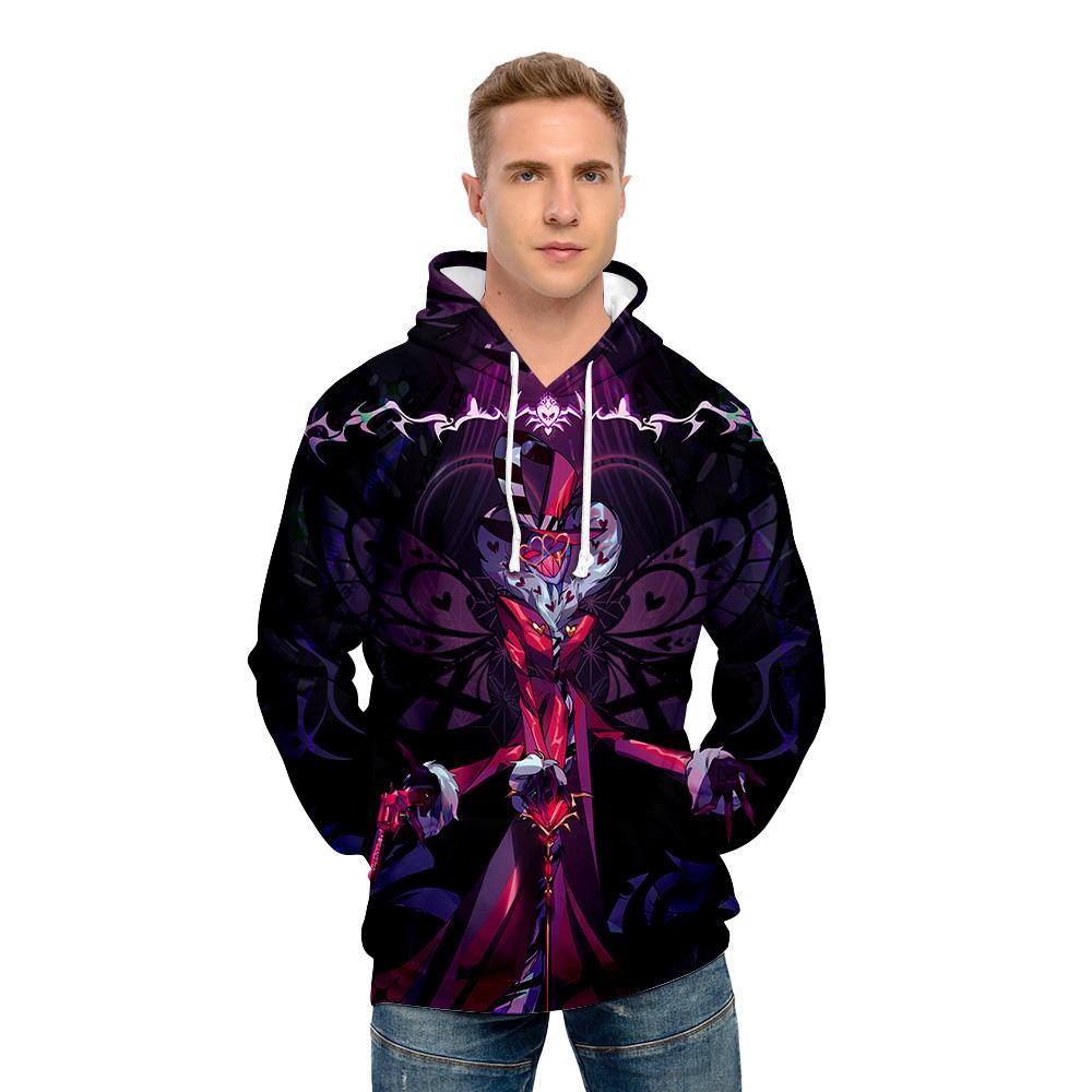 Hanoră cu hanoră cu imprimeu anime Hazbin Hotel Hip Hop pentru bărbați, haine de stradă, bărbați, femei, hanorac, unisex, la modă