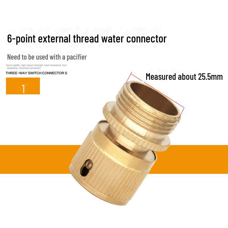 Brass Quick Connector for Car Wash: 3 To 6 Point Water Pipe & Gun Hose Attachment