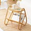 Rattan Small Square Table Solid Wood Coffee Table Ash Wood Minimalist Table Japanese Side 2025 New Coffee Muebles