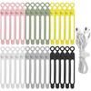 24Pcs Silicone Cable Ties for Bundling Earphone, Phone Charger, Computer Cords, Reusable Cord Organizer Cable Management 6 Color