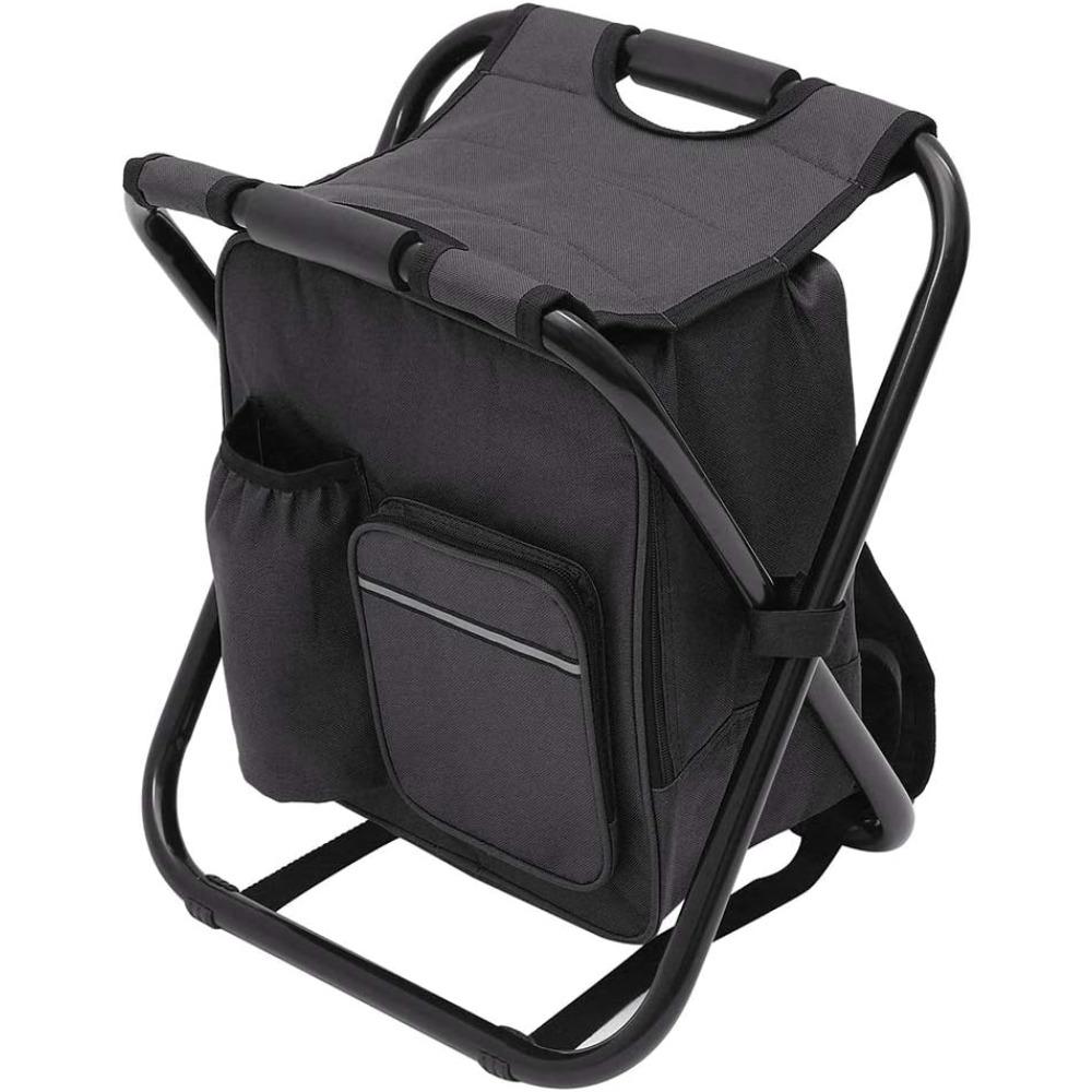 Adult backpack chair, portable camping hunting fishing backpack and seat combination, foldable chair bag with cooler, waterproof fishing stool