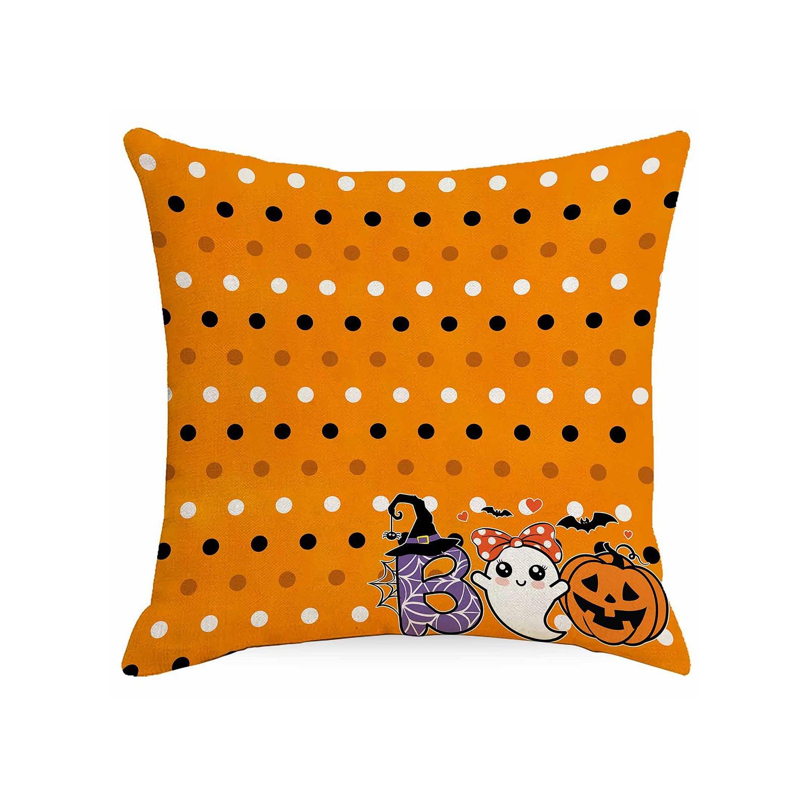 

Декоративная льняная наволочка на подушку на Хэллоуин с односторонним принтом (Вставка для подушки не входит в комплект) One Size