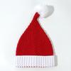 Cross-Border Holiday Parent-Child Santa Woolen Knit Hat Set for Mom and Baby