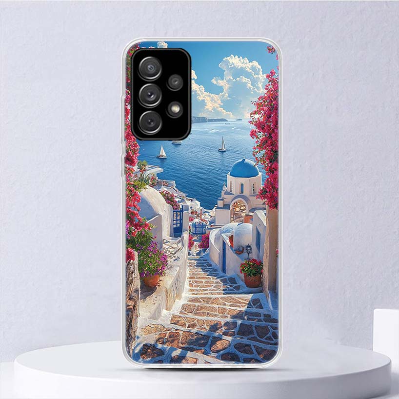 

Greece In Summer Santorini Soft Case For Samsung Galaxy A17 A16 A26 A36 A56 A15 A14 A13 A55 A54 A53 Phone Cover A25 A35 A24 A34 Samsung A54