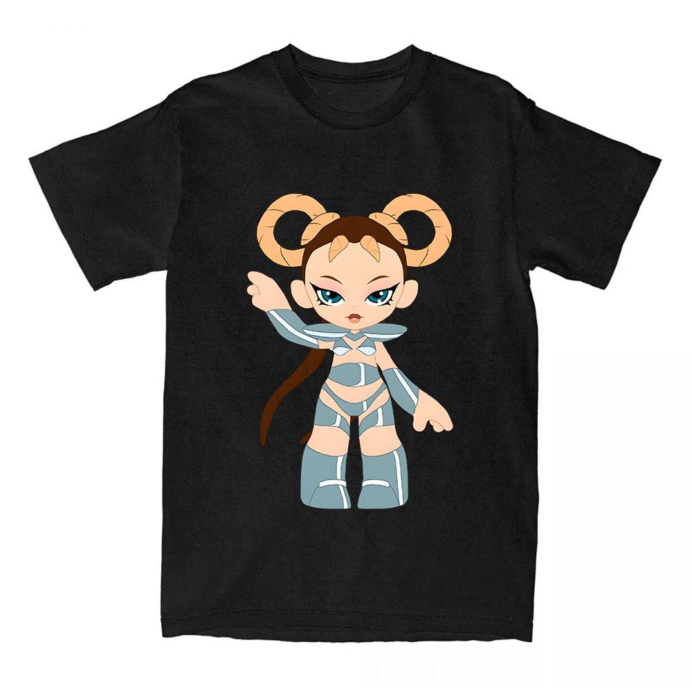 

Графическая футболка Lola Índigo Хлопковая футболка с коротким рукавом Женские футболки Повседневная свободная Женская Мужская футболка Принт мультяшного певца Одежда XXL чёрный