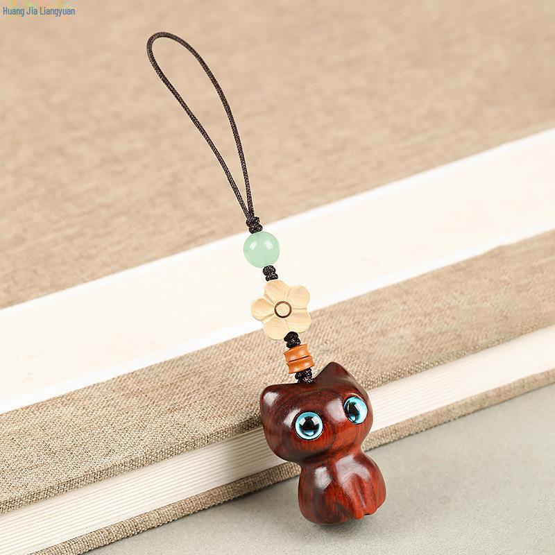 

Брелок-ремешок для ключей «Котенок из сандалового дерева» — милый и креативный кулон для сумок и автомобилей mobile phone chain розовый лес