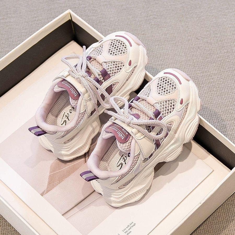 Girls' Spring/Summer Sports Shoes - Trendy Dad Sneakers for Medium To Large Children