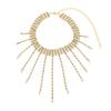 Geometric Full Rhinestone Necklaces Korean Style Wedding Bride Jewelry Tassel Necklaces  Wedding