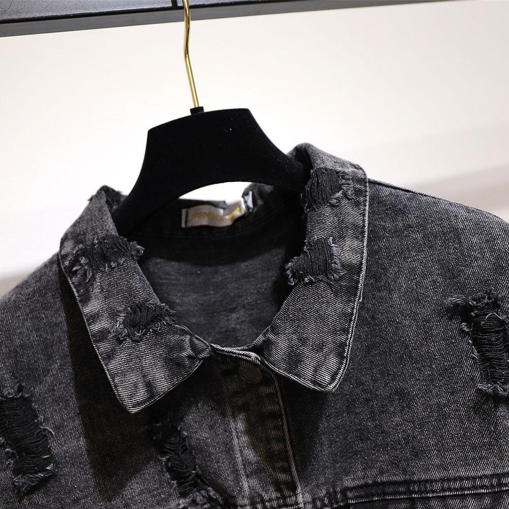 Damska kurtka dżinsowa Plus Size Wiosna i jesień Cienka kurtka dżinsowa Luźne topy