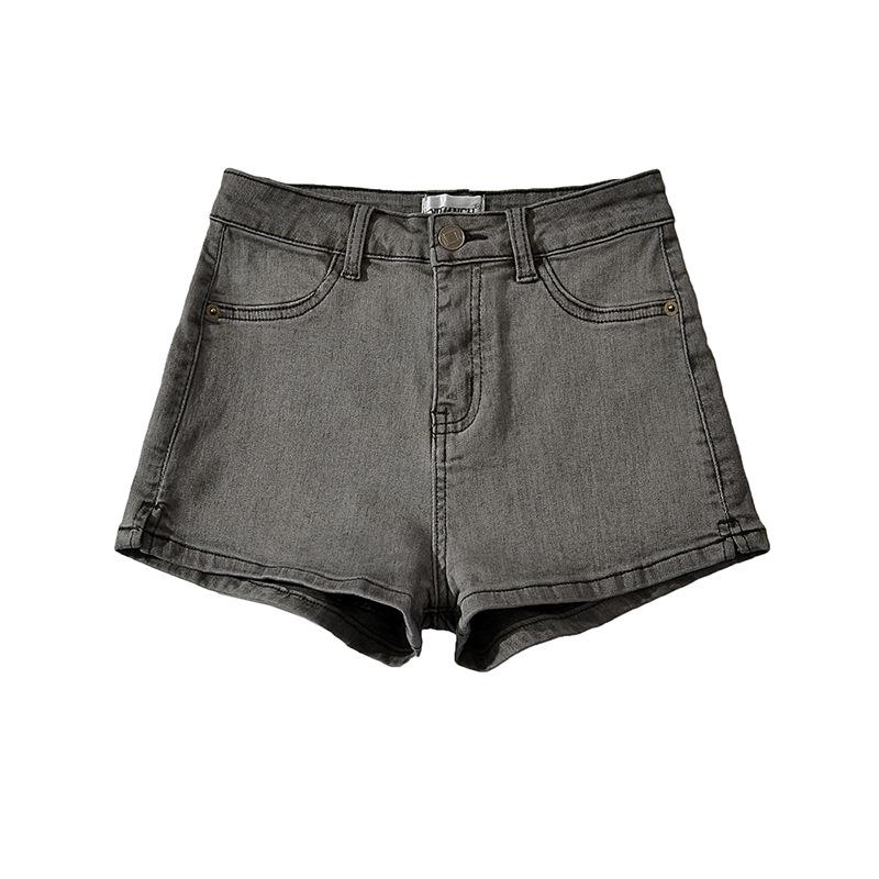 

Women s Peach Butt Denim Shorts - Summer 2022 Sexy Heart Pocket Slim Fit XS серый