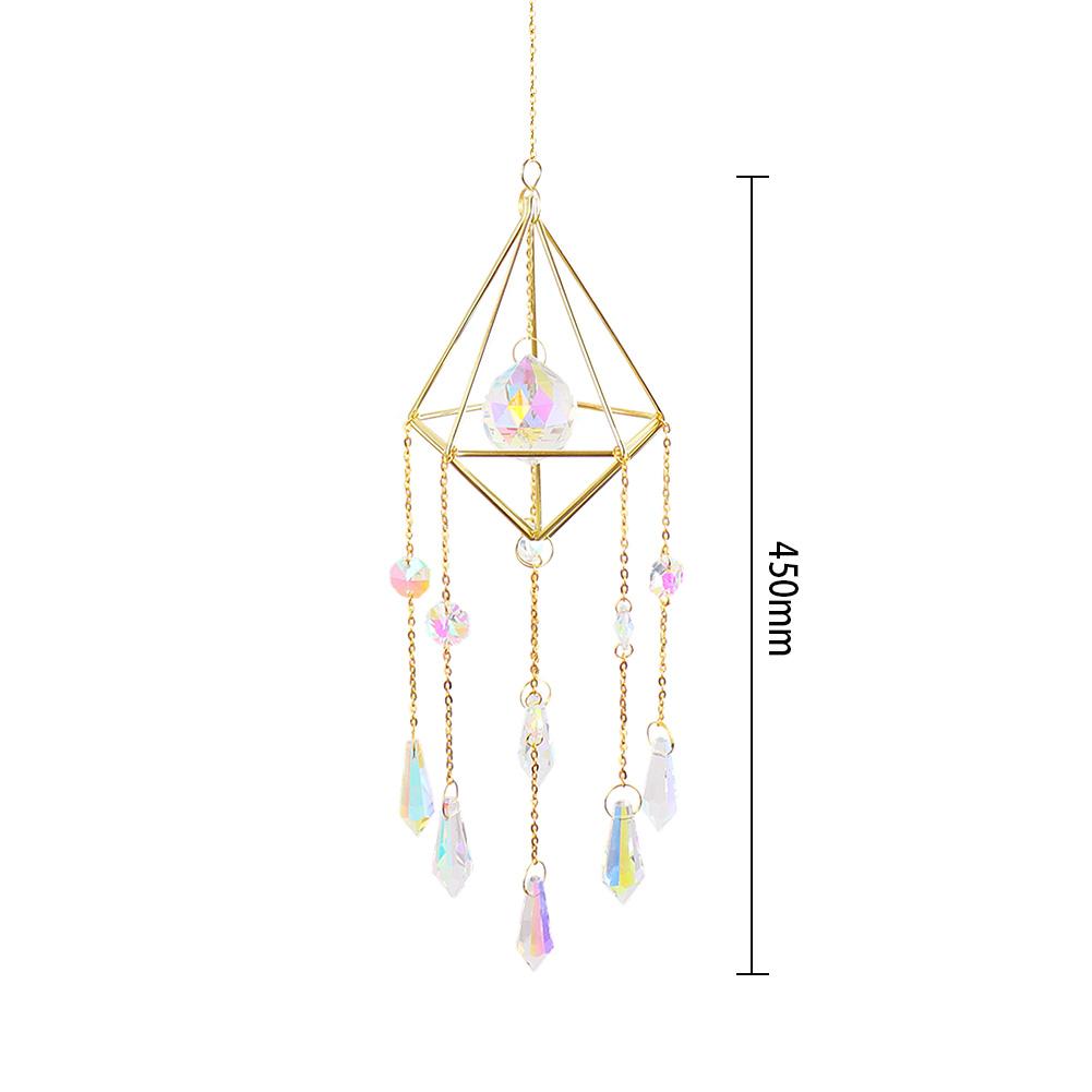 Crystal Wind Chime Rainbow Windchime Sun Catcher Handmade Bohemian Pendant Home Garden Ornament for Bedroom Window Decoration