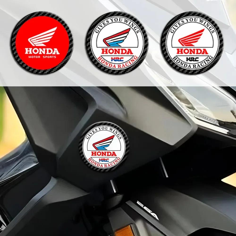 HONDA Motorcycle Decoration Crystal Stickers 3D Stereo Round Personality Carbon Fiber Decals for Honda Racing Fuel Tank Stickers akd256
