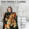 1 Piece, Cat-themed Green Flannel Blanket, Soft, Suitable for Sofa, Bed, Office, All-season Use.