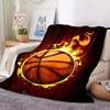1pc Basketball Fire Blanket, Lightweight Flannel Throw Blanket for Sofa, Bed, Travel, Camping, Living Room, Office, Couch047