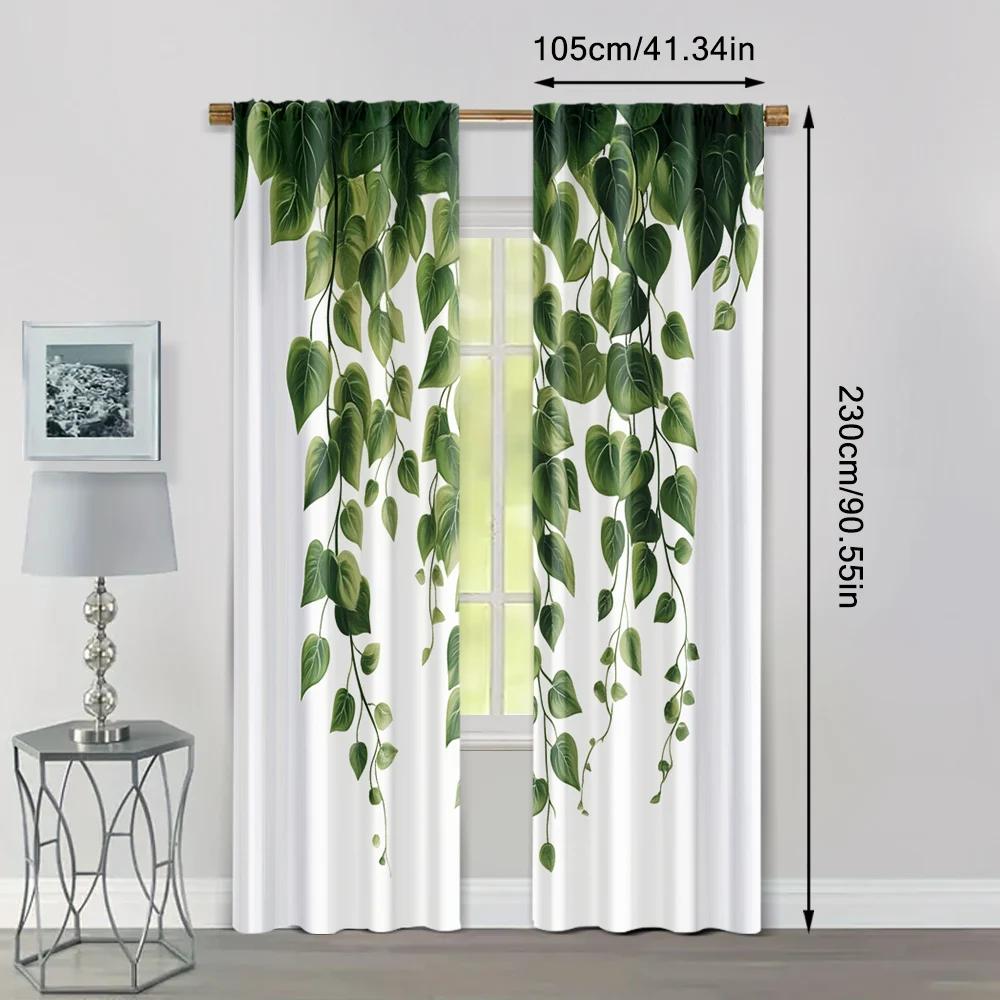 2pcs   Curtains&Window Treatment The Green Plants Have Climbed the Wall Versatile 100% Polyester (without Rod) Festive Perfect