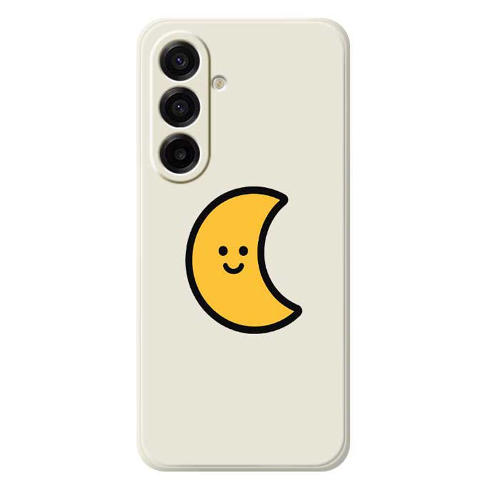 

For Samsung Galaxy A17 5G/A17 4G Case Yellow Moon Pattern Printing Straight Edge TPU Phone Back Cover