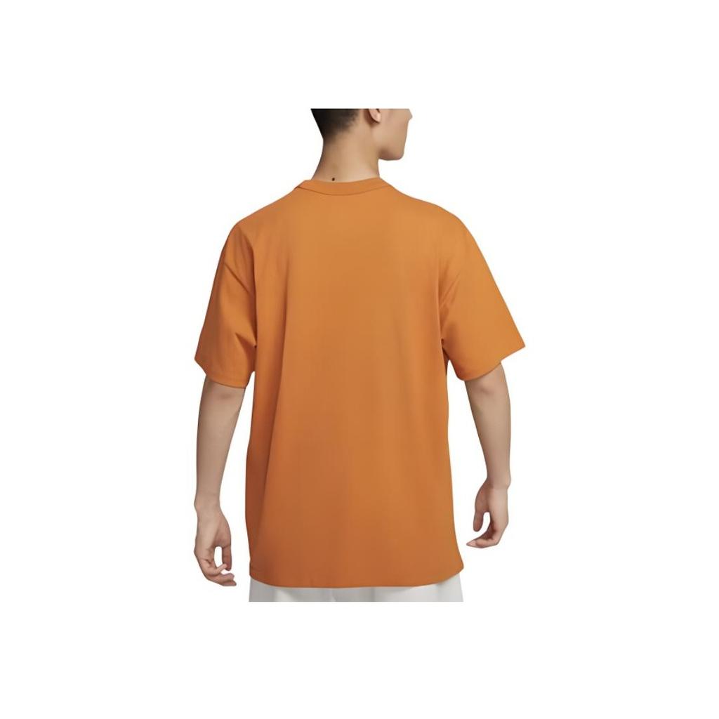Nike Crew Neck Pullover Solid Color Short Sleeve T-Shirt Men Tops Orange FV7727-815