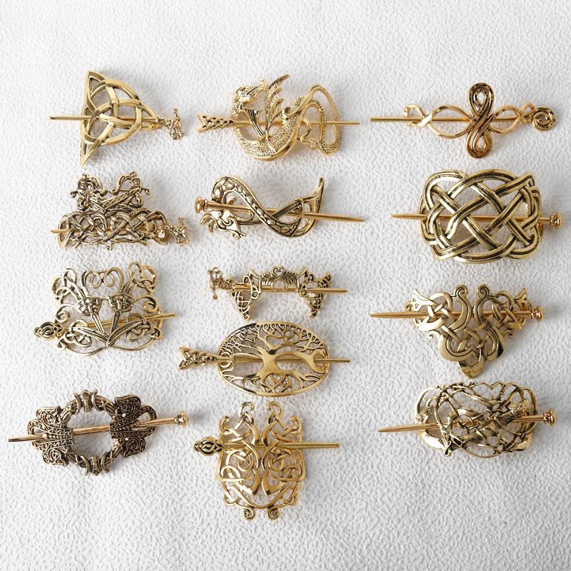 European & American Retro Celtic Knot Hairpin - Metal Crown Updo Clip