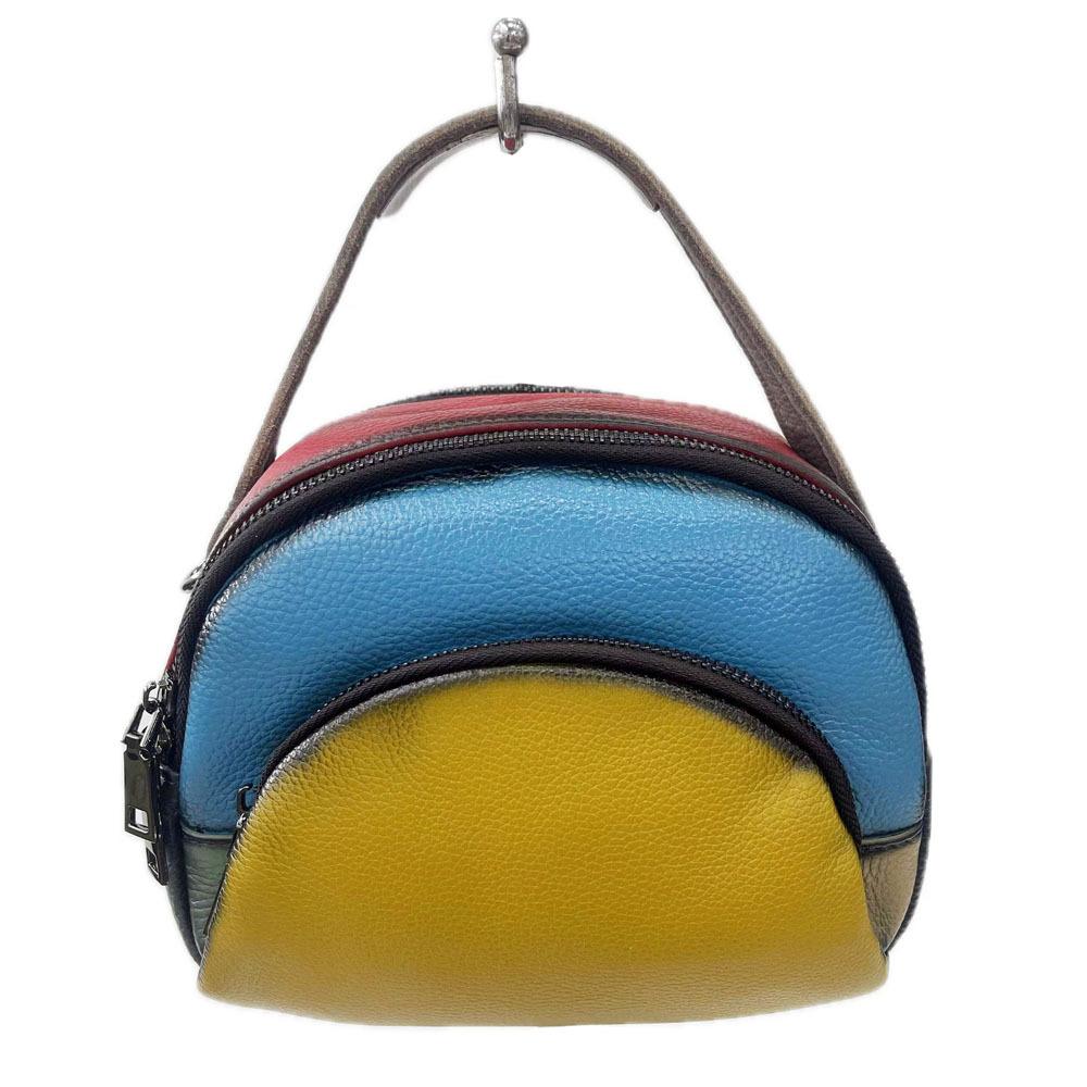 Modna skórzana torba damska Uniwersalna pierwsza warstwa skóry bydlęcej przenośna torba kurierska polerowana torba retro