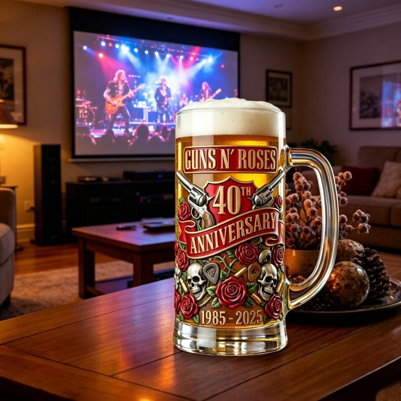 Guns and Flowers 40th Anniversary Collector's Edition Embossed Beer Tie Cup, Rock Peripheral Collection Ornament