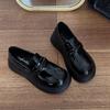 Thick-soled Black Loafers, Versatile Small Leather Shoes for Women's 2025 Spring and Autumn New French Retro Jk Single Shoes