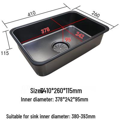 TLXT Nano Black 304 Stainless Steel Sink-in-Sink Drain Basket