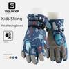 Ski Gloves Kids Winter Boys Girl Warm-Keeping and Cold-Proof Windproof Fleece Thickened Cotton Snow Playing Waterproof Five Fingers