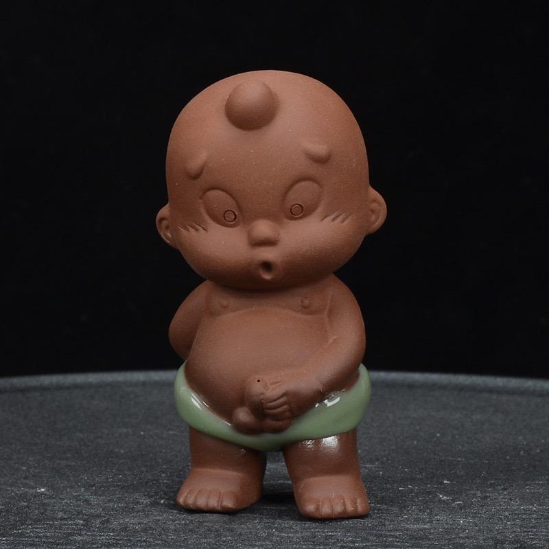 Моча Ребенок Водоструйная Глина Чайные Украшения Мальчик Писает Чайный Поддон Декор Ручная Работа Керамический Чайный Набор Чайный Набор Пурпурный Песок Мини Набор