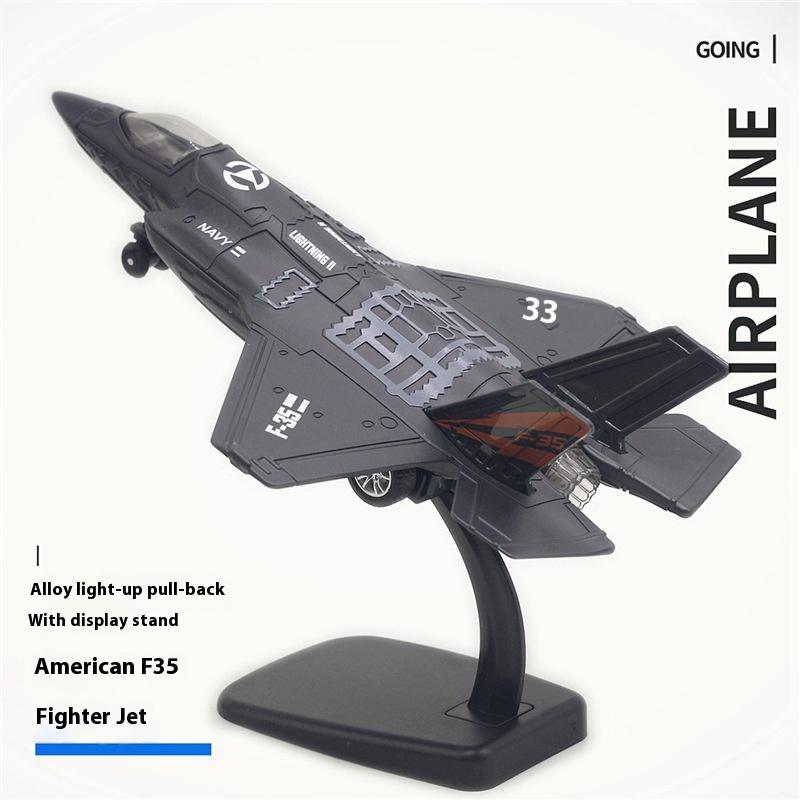 

American F-35 Alloy Fighter Aircraft Model Toy With Exquisite Workmanship Simulation Model Collectible Ornaments Good Gifts чёрный