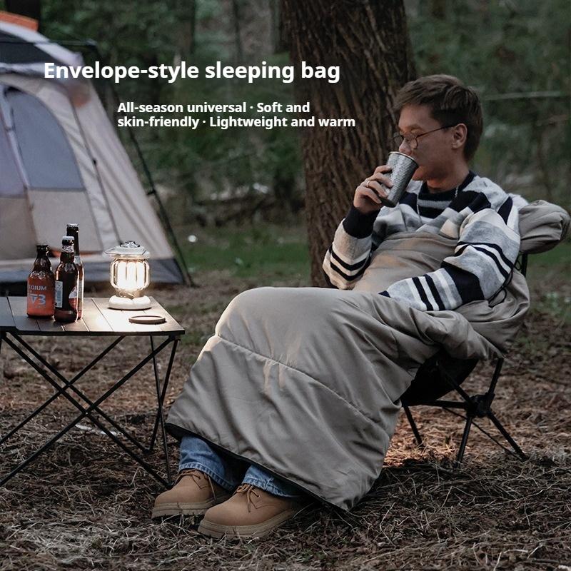 Sleeping Bag Outdoor Camping Four Seasons Universal Cold Resistant Warm Cotton Comfortable Sleeping Bag (190+30)*75cm