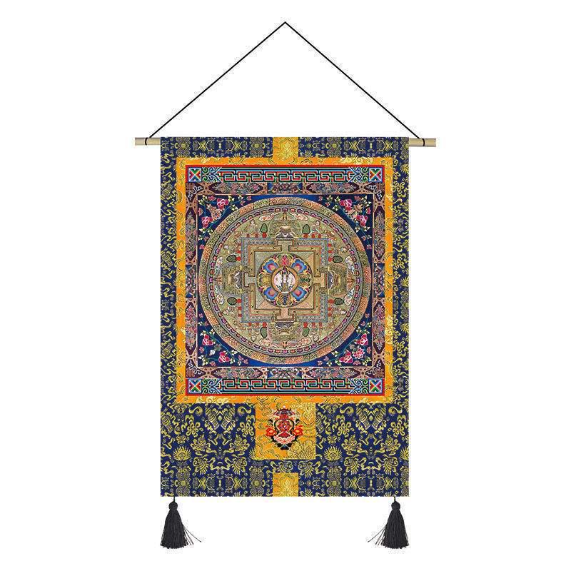 Tibetan Tapestry Fabric for Living Room or Bedroom: Thangka and Temple Wall Decorative Cloth