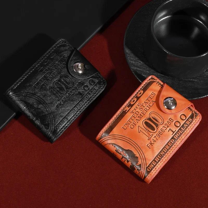 Men's Wallets With 100 US Dollar Pattern Male PU Leather High Quality Photo Card Holder Case Fashion Large Capacity Purse Bag