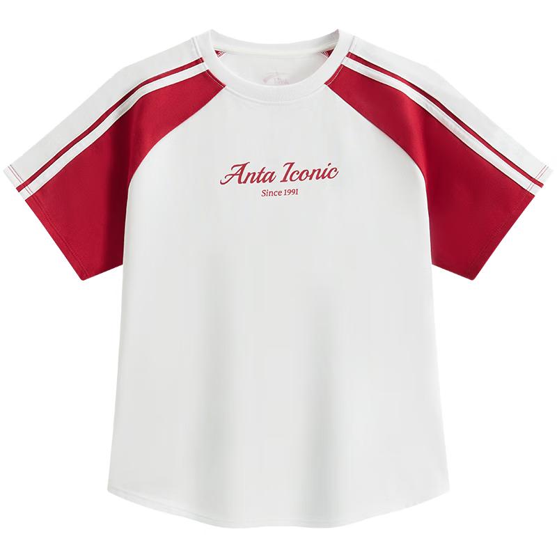 Anta Girls  Breathable Knit Short Sleeve T-Shirt 130