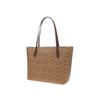 Coach Zip Top Tote 30 Classic Monogram Logo Coated Canvas Tote Bag Women tote Brown CBT20-IMXHE