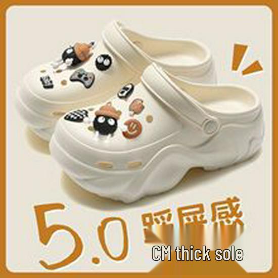 2024 Women's Thick-Soled Height-Boosting Beach Slippers – Non-Slip, Odor-Free, Cool Muffin-Toe Design for Summer.