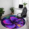 1 Stück Floraler Lebendiger Runder Teppich für das Büro, Matte Geeignet für Büro, Unter Bürostühlen Schlafzimmer Wohnzimmer Heimdekoration, Raumdeko